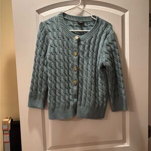 Talbots Textured Knit Cardigan - Light Blue